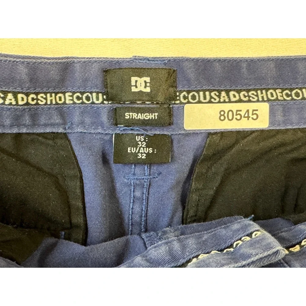 DC Shoes Mens Navy Blue Straight Fit Chino Shorts Size 32 DYWS03064 Skate Casual